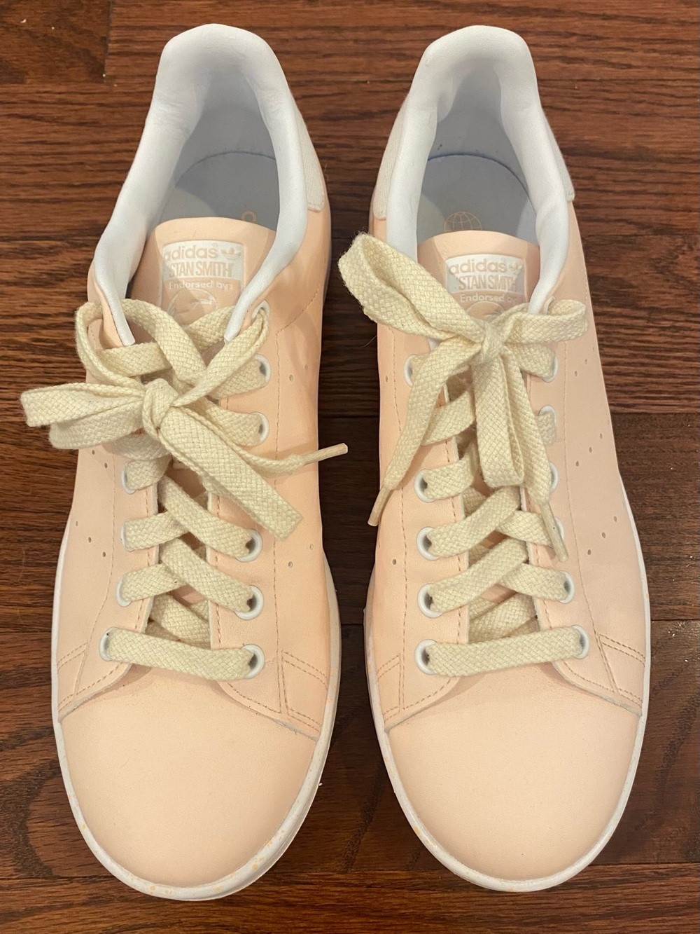 Adidas Originals Stan Smith Lifestyle Sneakers Sz 9.5 White/Pink Leather
